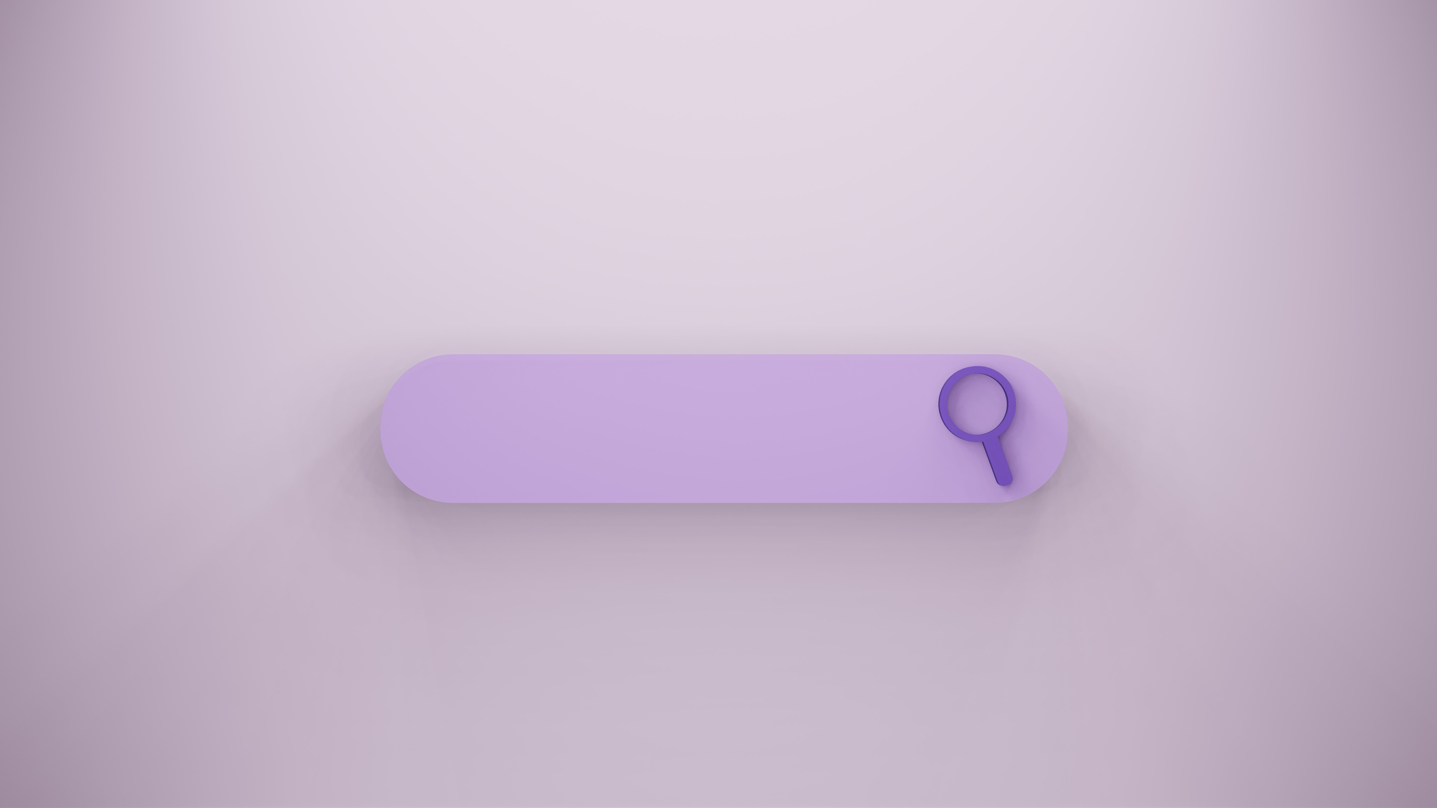 Search Bar or Magnifying Glass in Blank 3D Rendering